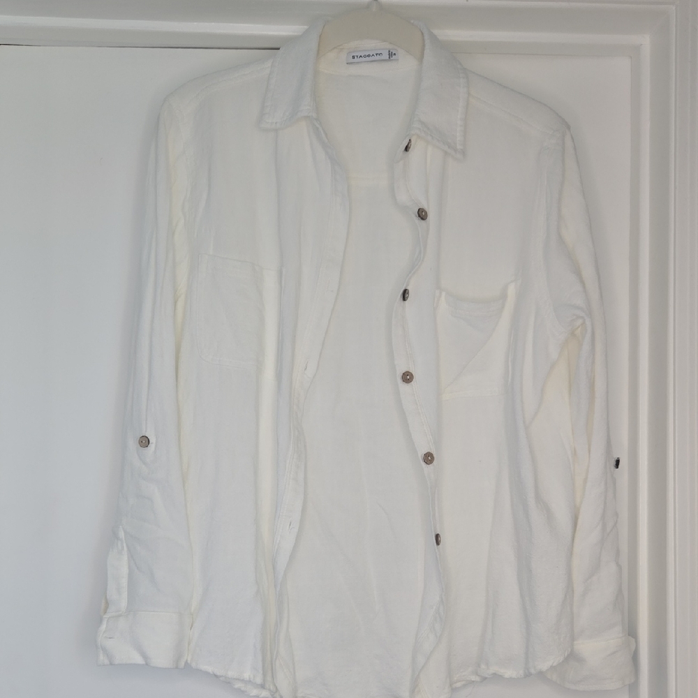 Staccato Cream Button-Up Blouse